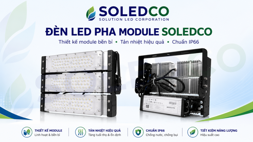 Đèn LED pha module 150W SOLEDCO IP66 SL-DPL01-150 2 đèn pha led 150w công nghiệp