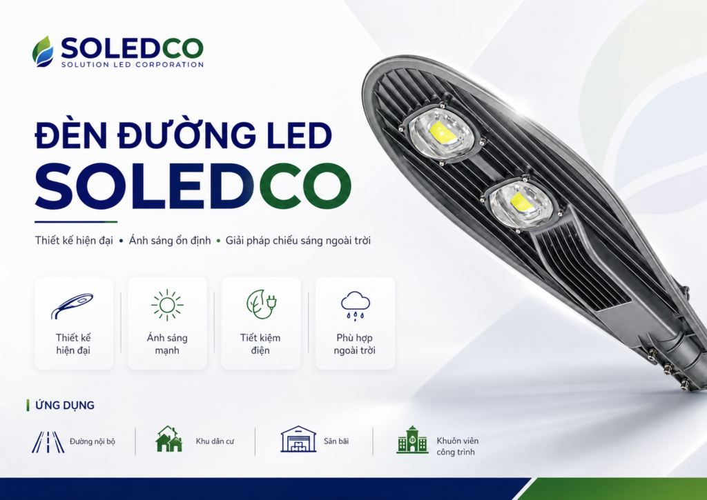 Đèn Đường LED 100W SOLEDCO SL-DLS01-100 2 banner đèn đường led 100w soledco