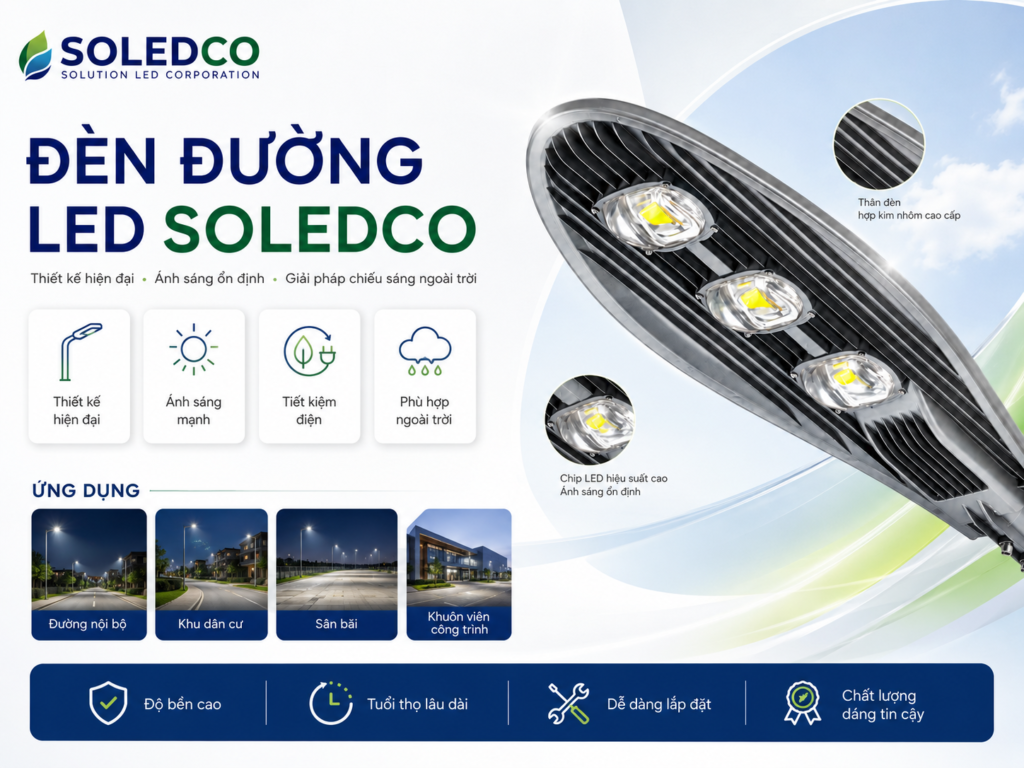 Đèn Đường LED 150W SOLEDCO SL-DLS01-150 2 banner đèn đường led 150w soledco