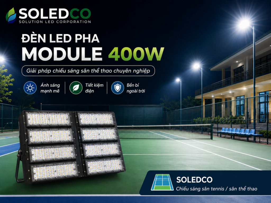 Đèn LED pha module 400W SOLEDCO IP66 SL-DPL01-400 3 đèn led pha soledco