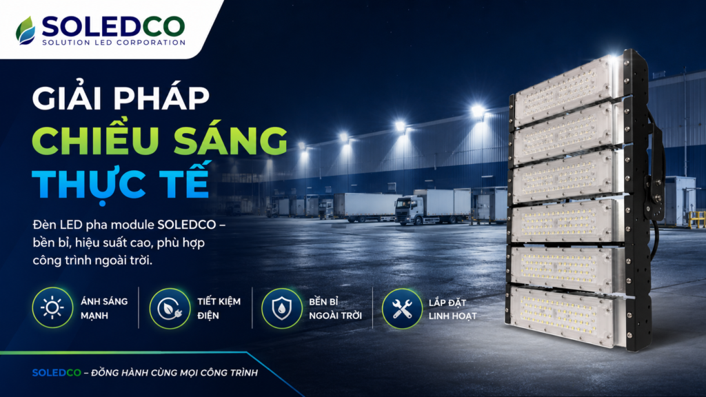 Đèn LED pha module 300W SOLEDCO IP66 SL-DPL01-300 3 đèn led pha soledco