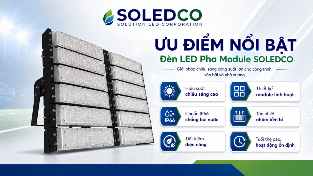 đèn led pha module 600w