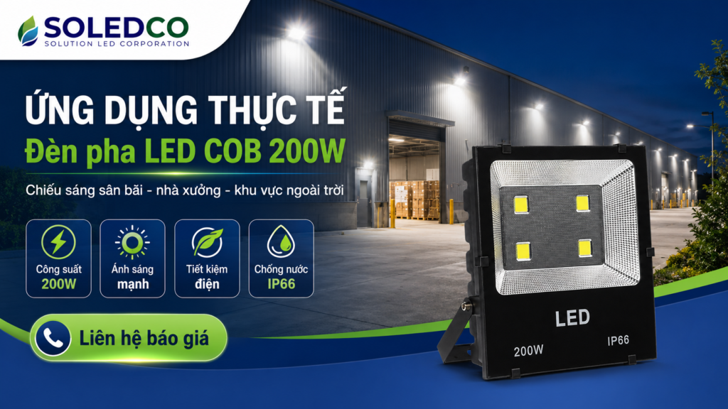 Đèn LED pha kim cương COB 200W SL-DPL03-200 3 Ứng dụng thực tế đèn LED pha kim cương COB 200W SL-DPL03-200 ngoài trời